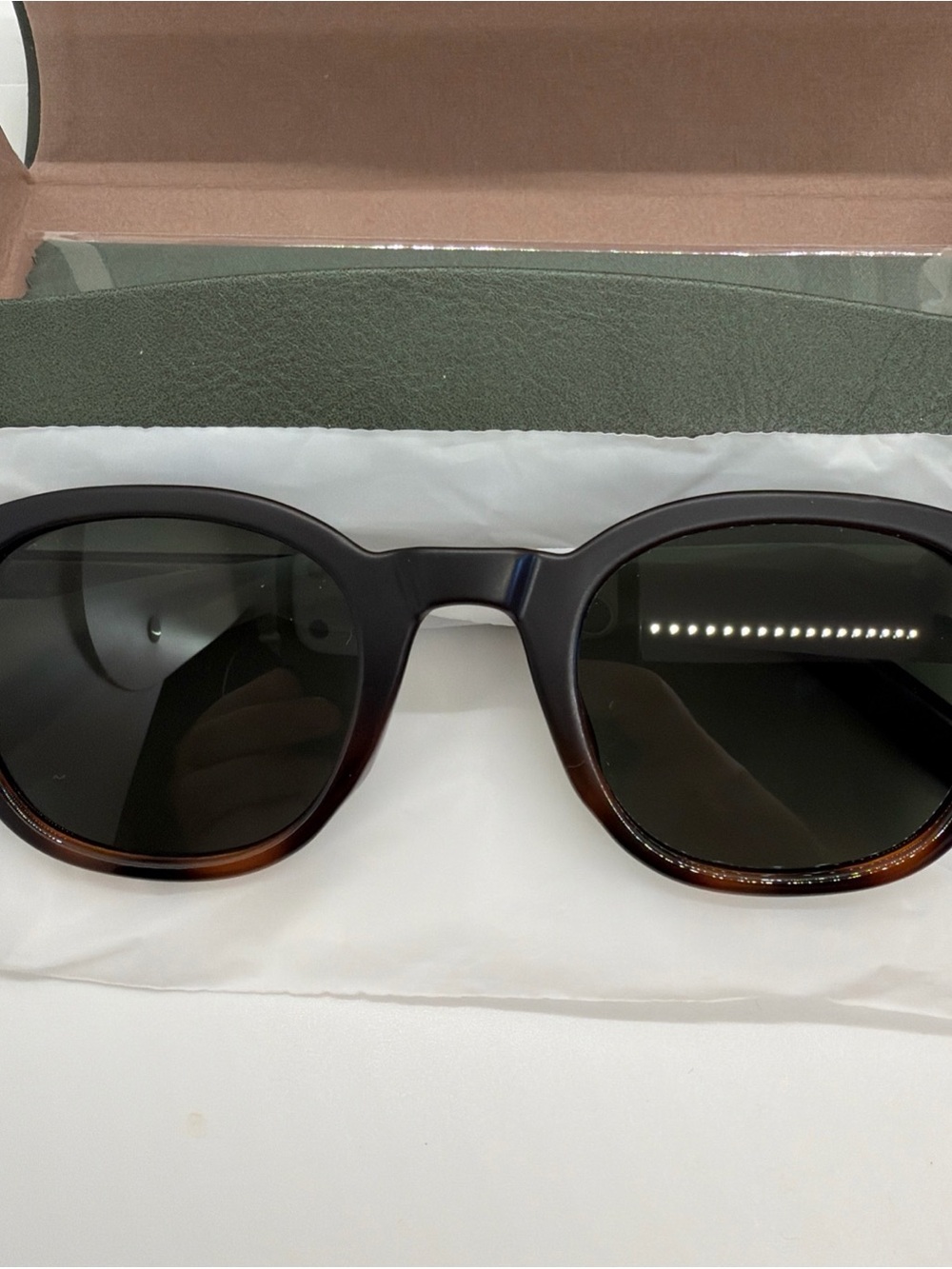 Men's Round Polarized Sunglasses in Tortoiseshell/Brown